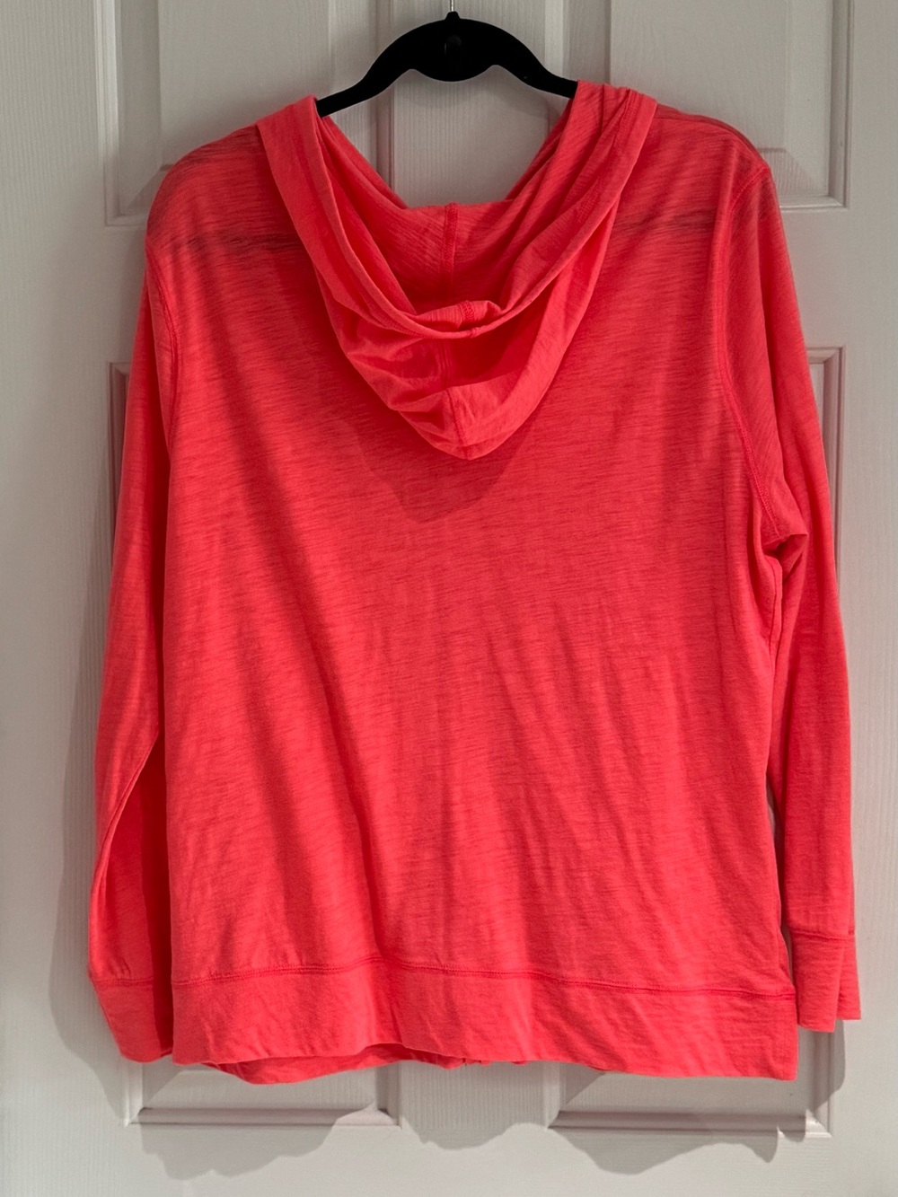 Old Navy Lightweight Coral Zip up Hoodie with White Drawstrings and Pockets - Picture 3 of 9